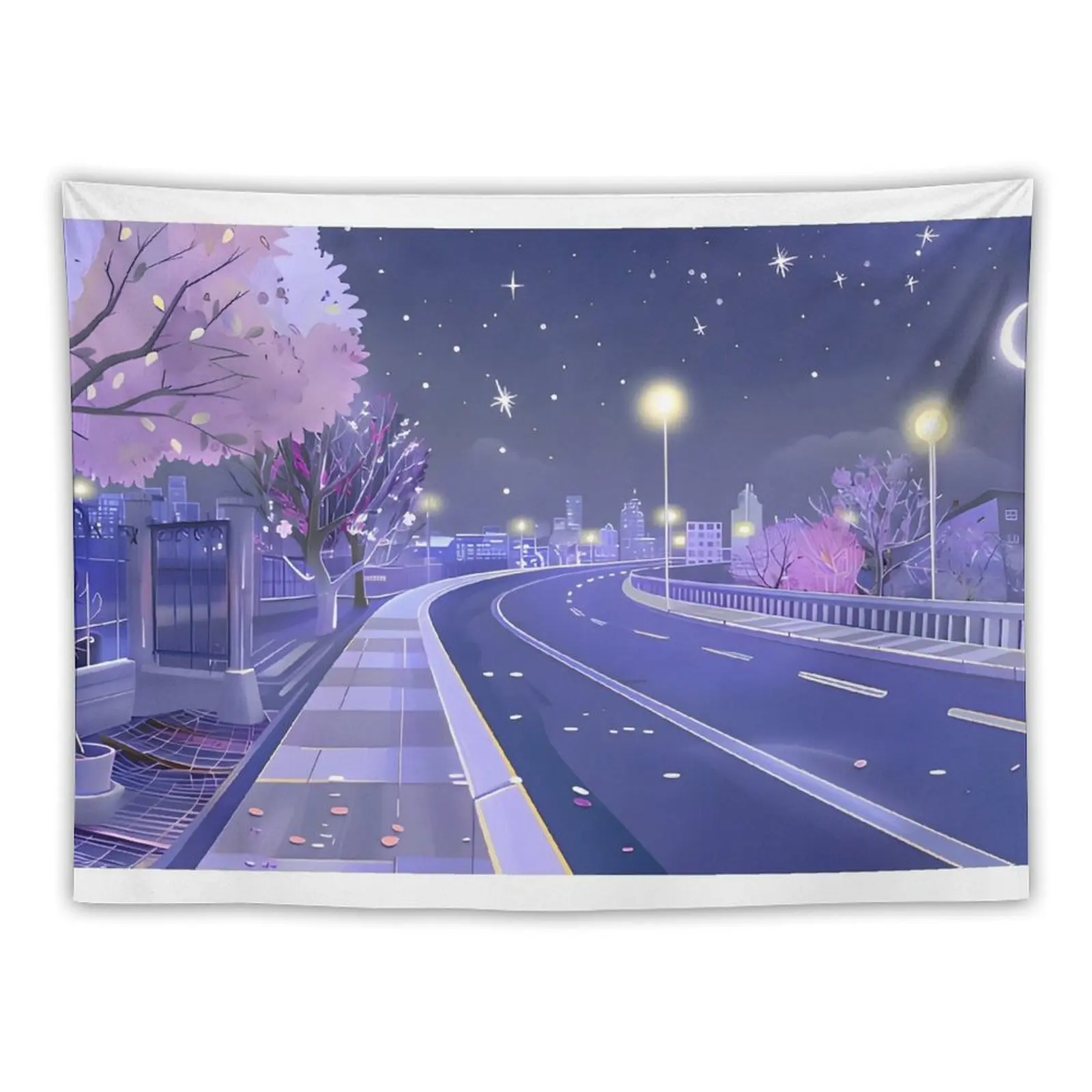 

Cherry Blossom Road Tapestry Room Decor Cute Aesthetic Decoration House Decorations Wall Art Tapestry