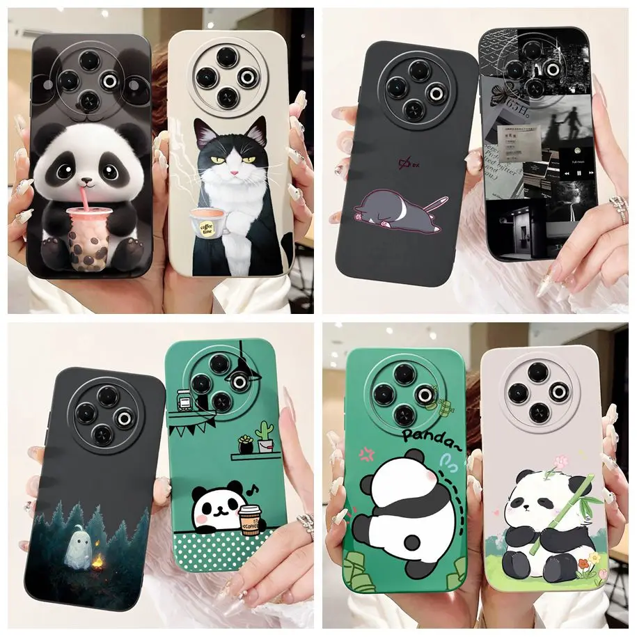 

For Funda Tecno Spark 30C 4G Case Cute Panda Soft Liquid Silicone Protective Shell For Tecno Spark 30C 30 C Spark30C 2024 Bumper