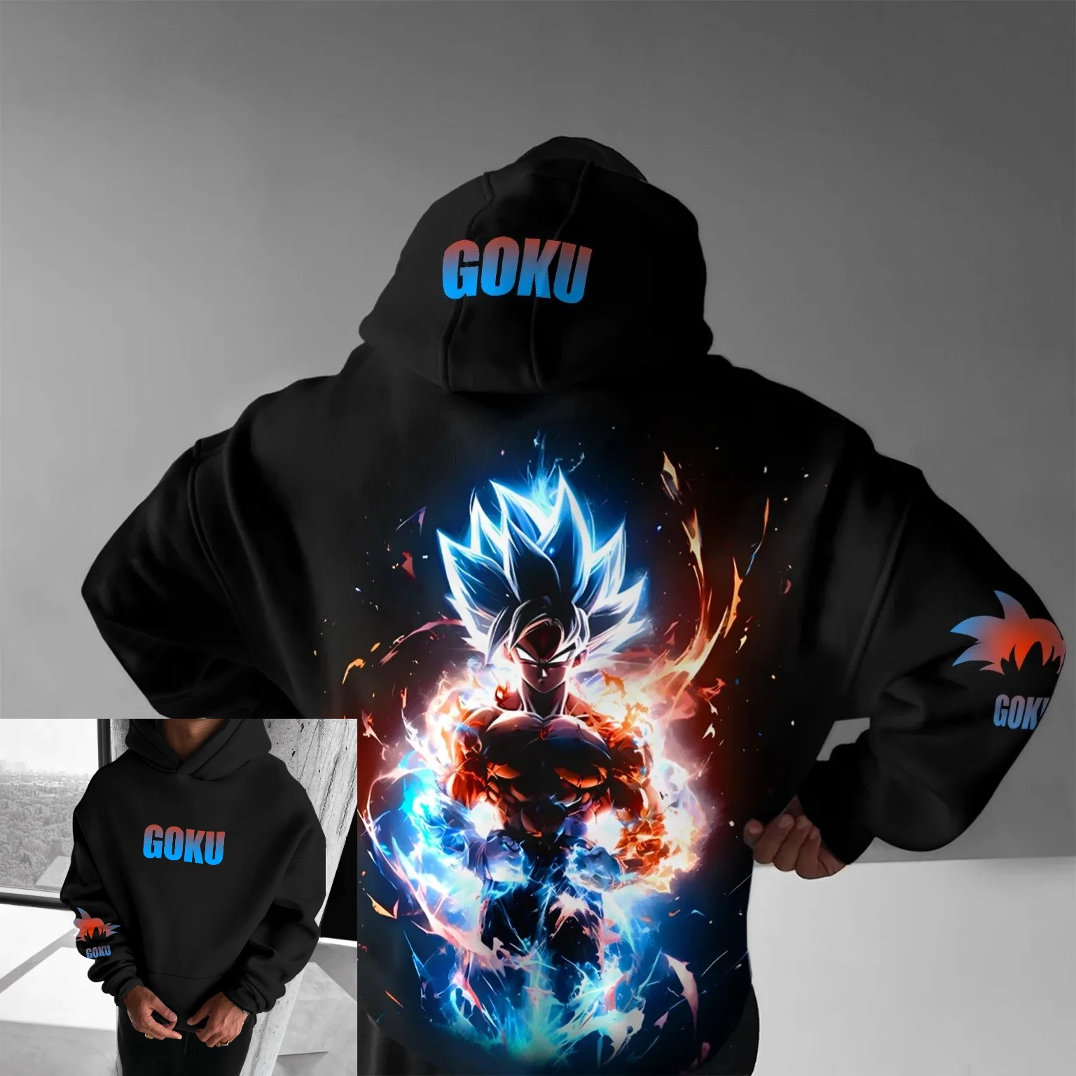 

Autumn Winter 2025 Dragon Ball Goku Vegeta Saiyan Hooded Sweatshirt Anime Graphic Pullover Hoodie Streetwear Casual Top Y2k
