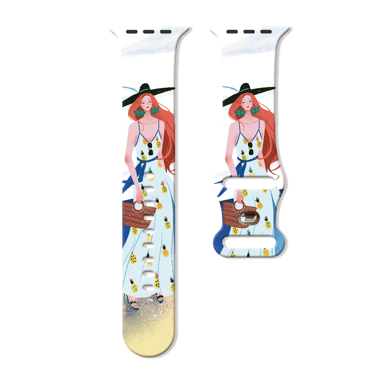 

Fashion illustration Strap for Apple Watch 11 10 9 8 7 Silicone Band Replaceable Bracelet for iWatch 46mm 42mm 38mm Watchband