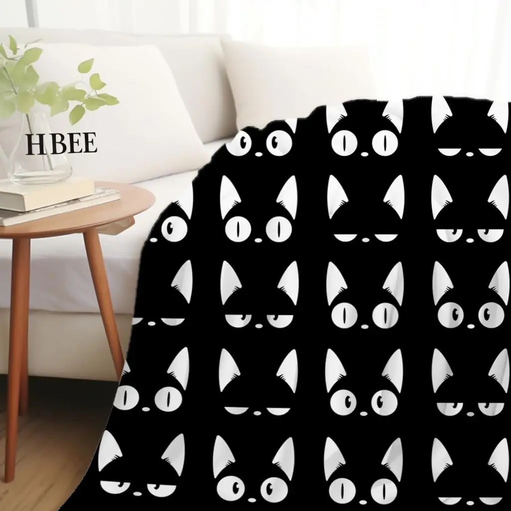 Cat Blanket Soft Cozy Warmth Flanne Cat Throw Blankets Bedding Decor for Cat Lovers Kids Girls Women Adults Animal blanket