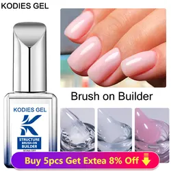 KODIES GEL Brush On Builder Nail Gel Polish 15ml Milky White Clear Pink UV Base Coat French Manicure Reinforce Gel for Extension