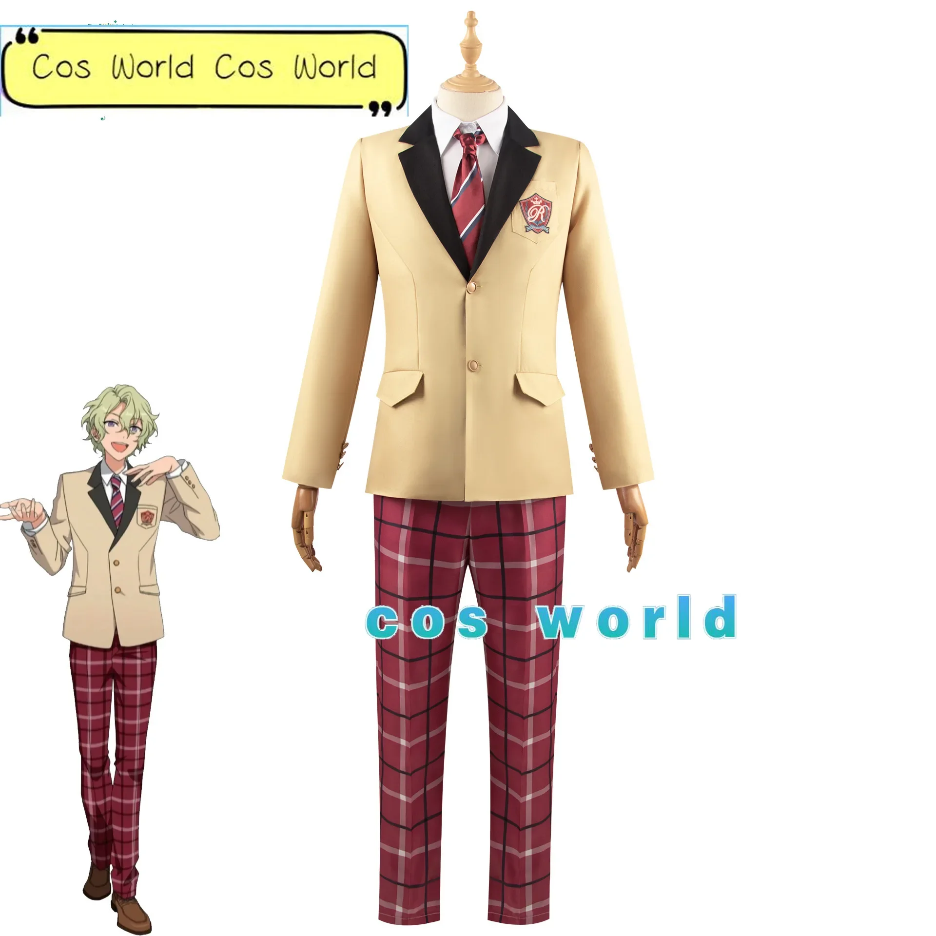 

Tomoe Hiyori/Sazanami Jun Game Ensemble Stars Cosplay XS-3XL Eve Reimei Gakuen JK School Uniform Boy's Costume