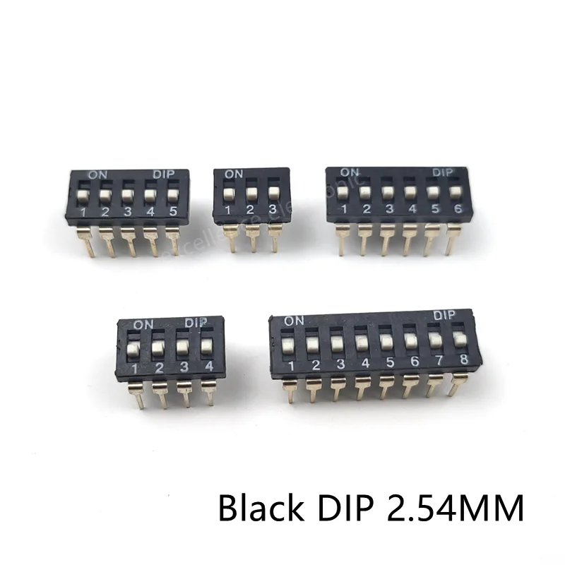 5PCS Slide Type Switch Module 1 2 3 4 5 6 7 8 10Bit 2.54mm Position Way DIP/SMD Pitch Toggle Switch Red/Blue Snap Switch Dial