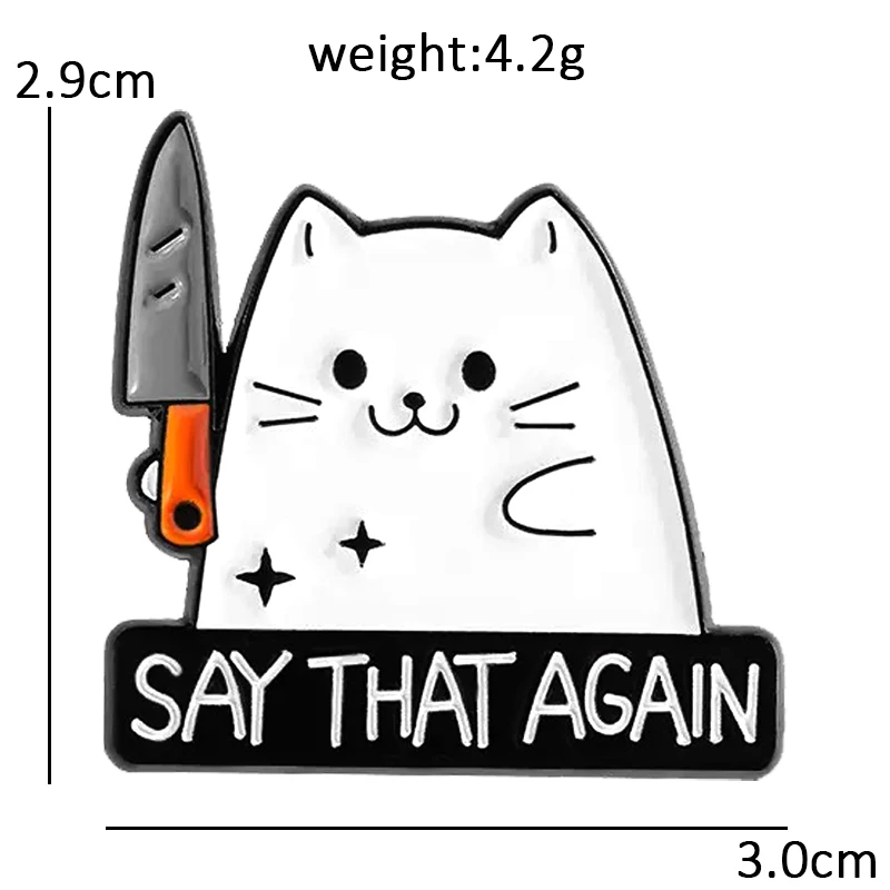 Funny Cat Pins 4-design Enamel Cartoon Animal Metal Pets Pin For Backpack Clothes Lapel Badge Brooch Friends Gifts