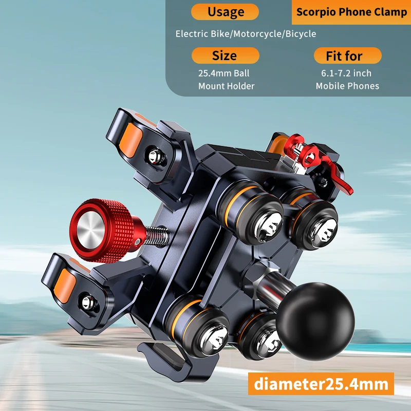 

Apex Rush 2025 новый мотоциклетный держатель для телефона из алюминиевого сплава с амортизатором, высокоскоростной защитный замок, противоугонный замок