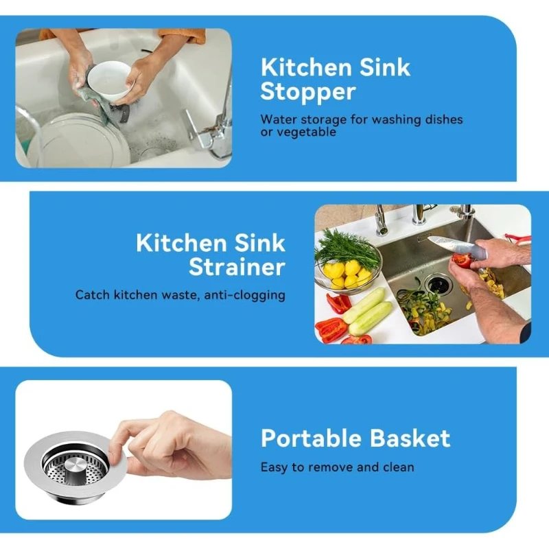 Korean Kitchen Upgrad Stainless Steel Sink Pop Up Stopper Kitchen Drain Strainer Universal Basin Water Filter Plug Basin Drainer