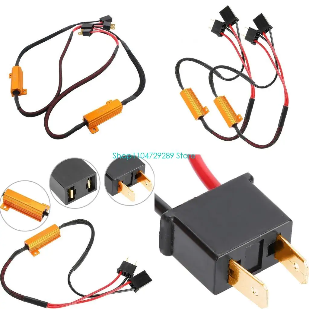 

D8KE Strong Automotive LED Anti Flicker Resistor Metal LED Headlight Decoders with Heat Dissipation Design for Vehicle Use