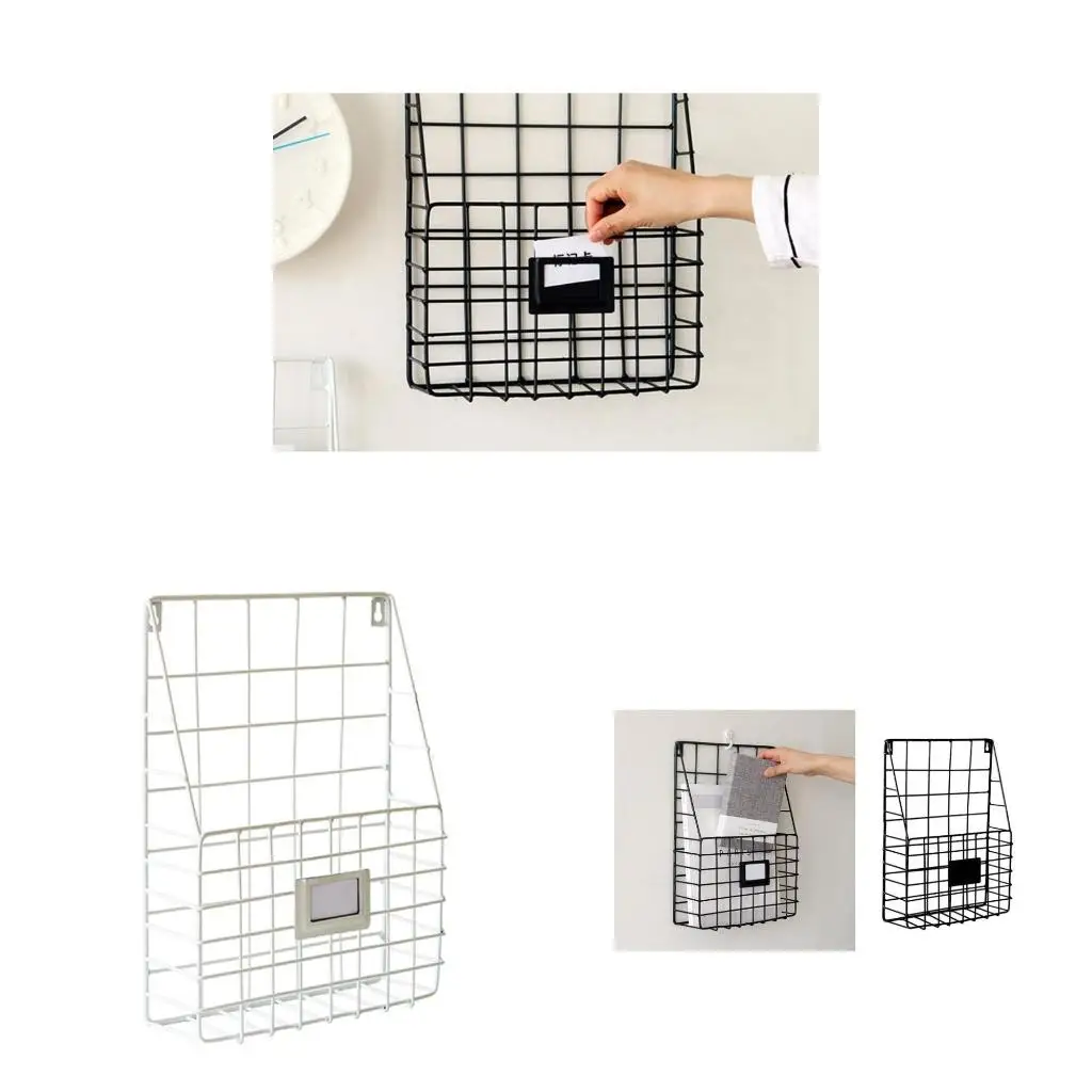 Organisateur courrier panier métallique porte-fichiers magazines suspendu Document Foyer étagère rangement