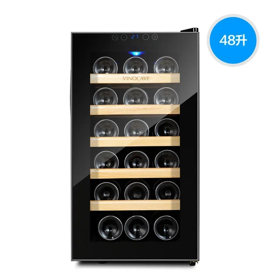 Refrigerator Wine Cabinet Cooler Black Small Home Houses Living Room Corner Clear Glass Wine Rack Single Armoire Bar Furniture