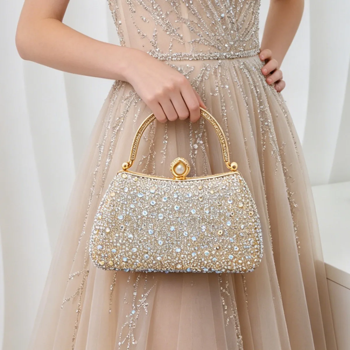 New Symphony Rhinestone Handbag Celebrity Dress Bag Luxury Banquet Bag Exquisite Elegance Fashion Full Diamond Shoulder Bag