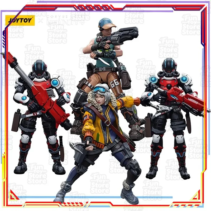 

JOYTOY Monster Truck Driver Original Series Action Figure 4-Person Team Assembly Model Collectible Toy Desktop Decoration