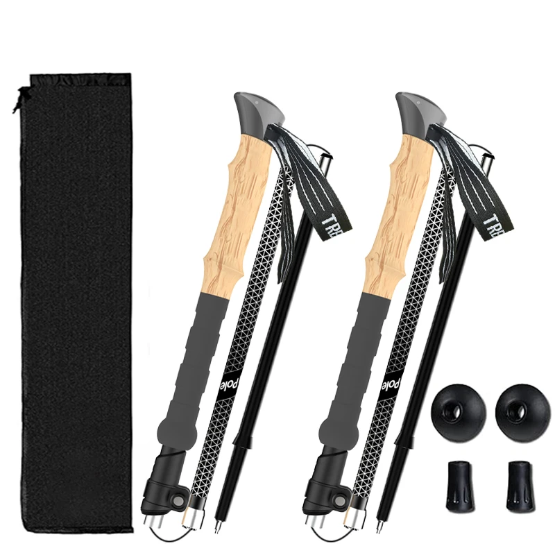 

Professional Outdoor Folding Trekking Pole 7075 Aluminum Alloy Telescopic Light Folding Hiking Stick
