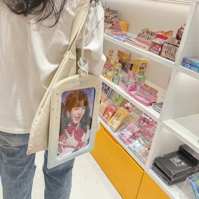 العملاق A4 المعبود Photocard حامل PVC صور الغطاء الواقي بطاقة كم زوجين حقيبة قلادة