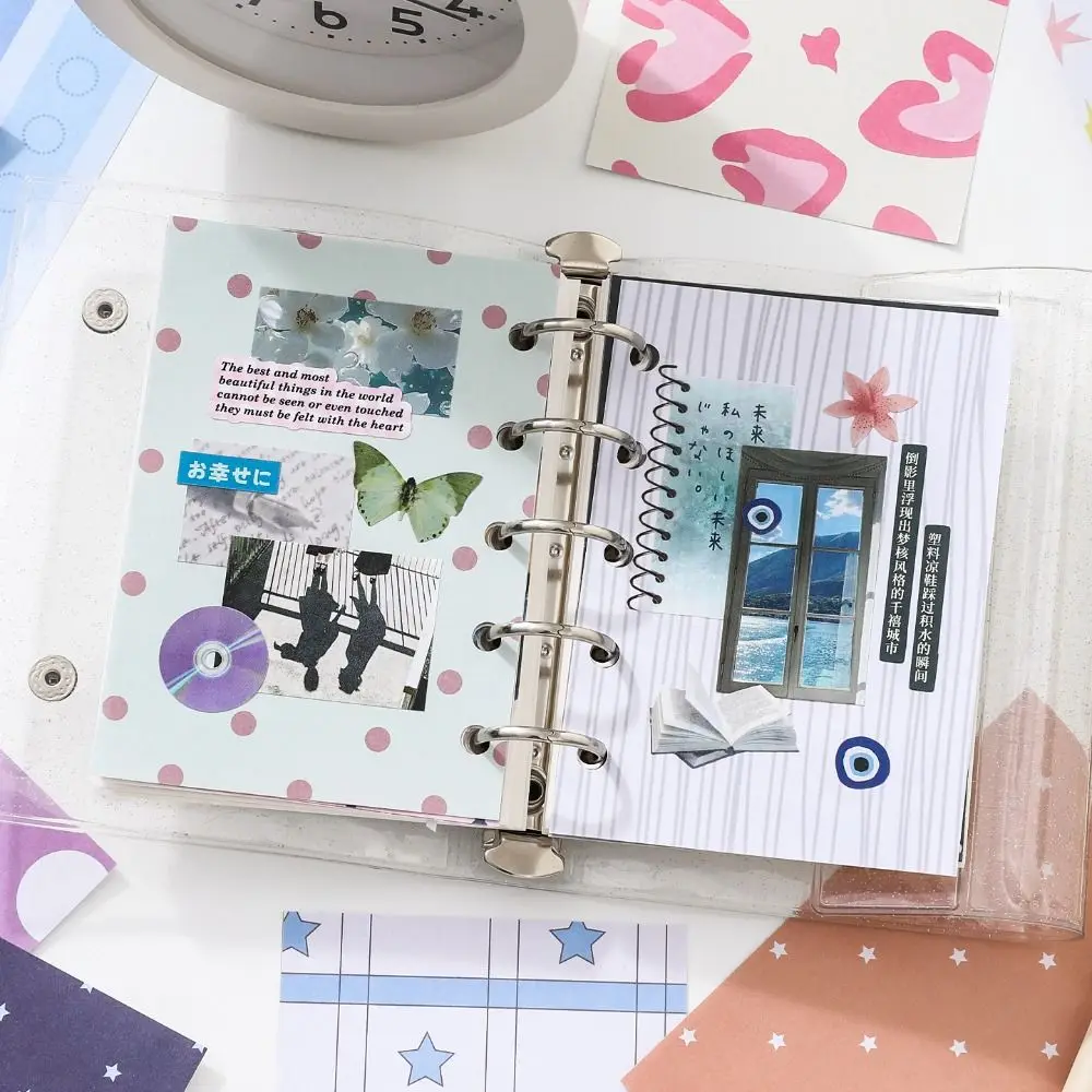 New 120 Sheets Material Book Tear-Off Pages Decorative Memo Pad Refill Pages for M5 Inner Page Scrapbook Paper Set DIY Journal