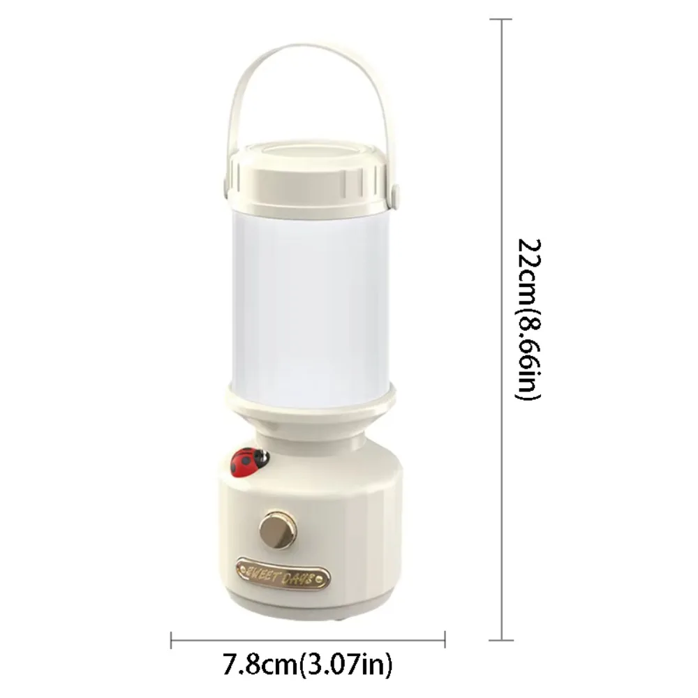 

3 Color Stepless Dimming LED Camping Lamp Portable Design LED Technology Hanging Light Rechargeable Battery Hanging Function