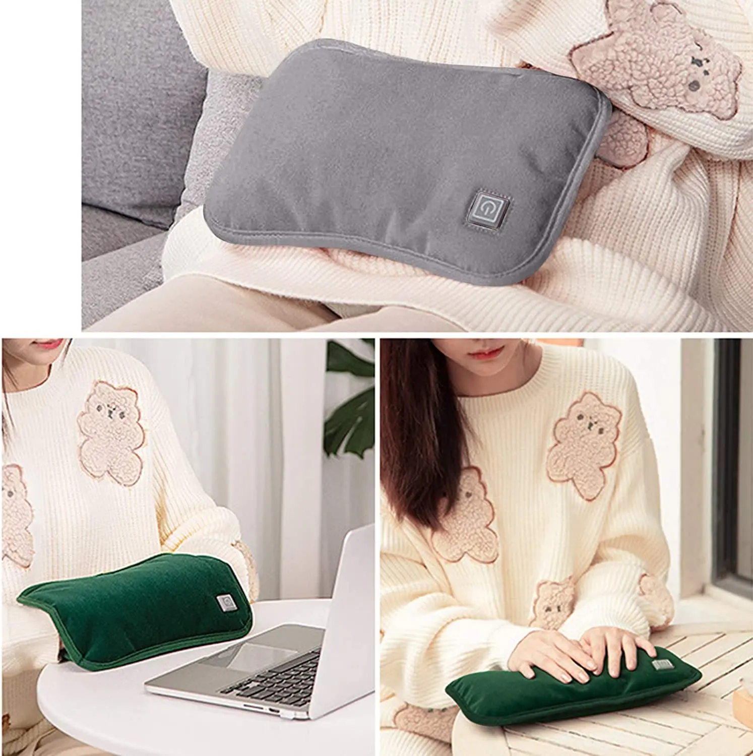 USB Rechargeable Hot Water Bag Hand Warmer Temperature Adjustable Graphene Heat Winter Warm Portable Gloves Pad Heating Handbag