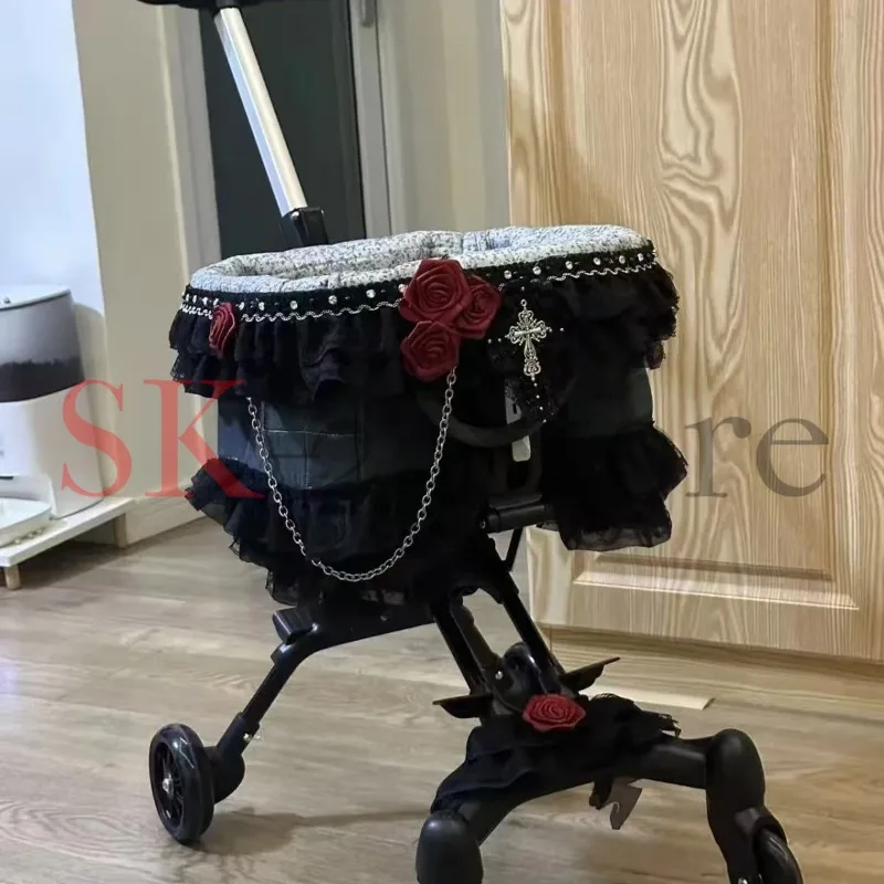 Compact Foldable Pet Cart Lightweight Shopping Cart Small Portable Go out Pet Carrier