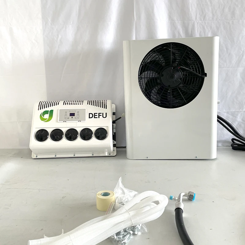 New DEFU 12V 24V Battery Powered Electric AC Split Air Conditioner for Cars Trucks Tractors with 2 Year Warranty view 3