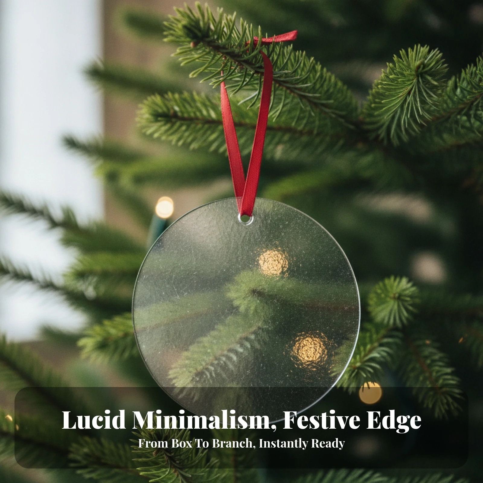 Faceted Glass Ornament Clear Glass Ornament with Ribbon Transparent Sturdy for Crafters, Christmas Tree, Holiday Decor