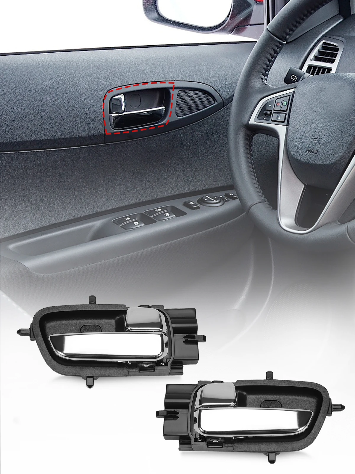 82610-1J000 Links/Rechts Chrom Innen Innentürgriff 82620-1J000 für HYUNDAI I20 2008 2009 2010 2011 2012 2013 2014 2015 – Detail 1