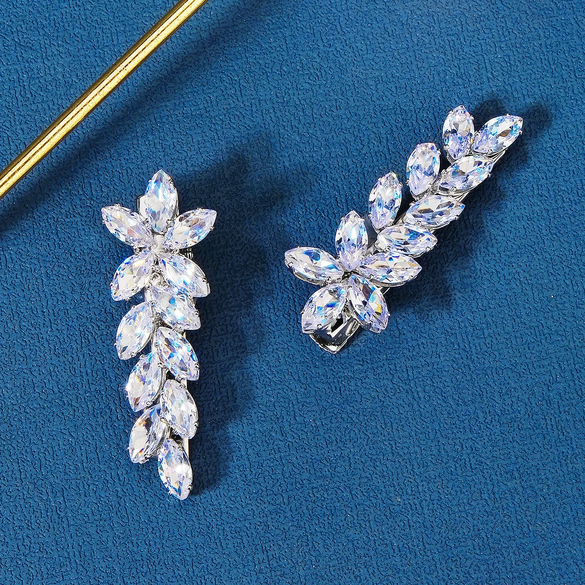 Zirconia Sparkling Fashion Hair Clip Classic Leaf Barrettes Princess Alloy Hairpins Birthday Gift For Girls Headdress Accessory