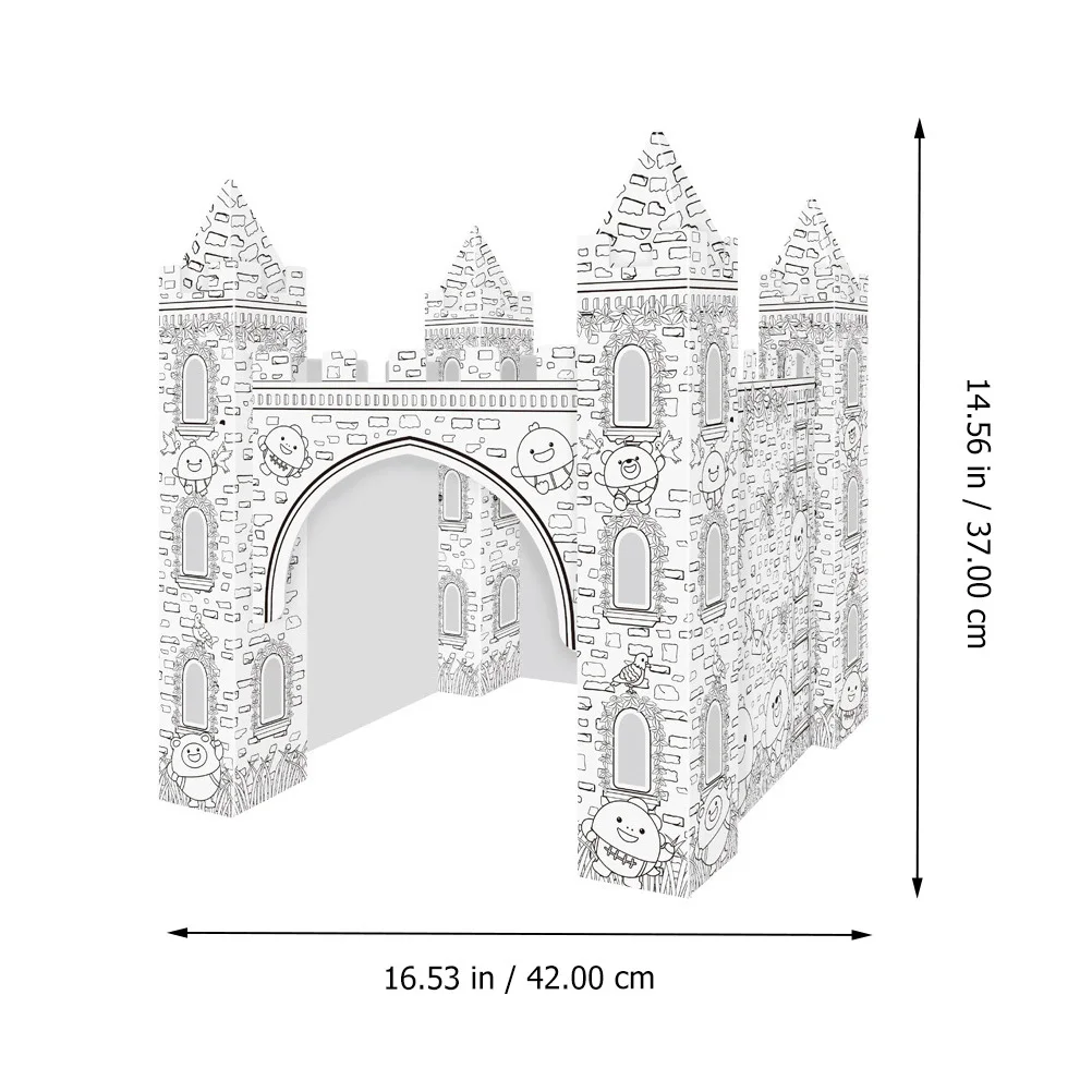 1 ensemble de Puzzle de coloriage château 3D, papier biodégradable écologique, Kit d'artisanat d'art créatif pour enfants, bricolage, éducatif détachable pour