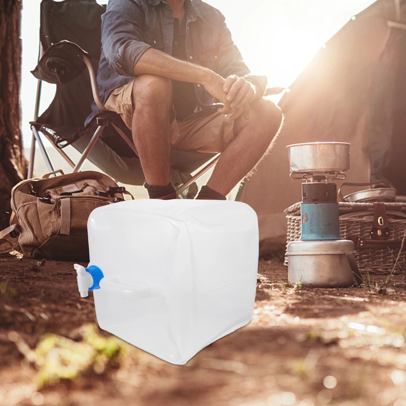 

Portable Foldable Water Container Large Capacity Camping Bucket Collapsible Bottles Jug Basin Outdoor Supply Travel Folding