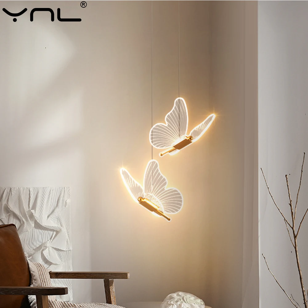 

Butterfly LED Pendant Light Nordic Ceiling Hanging Lamp For Bedside Living Dining Room Kitchen Decora Indoor Lighting Luminaire