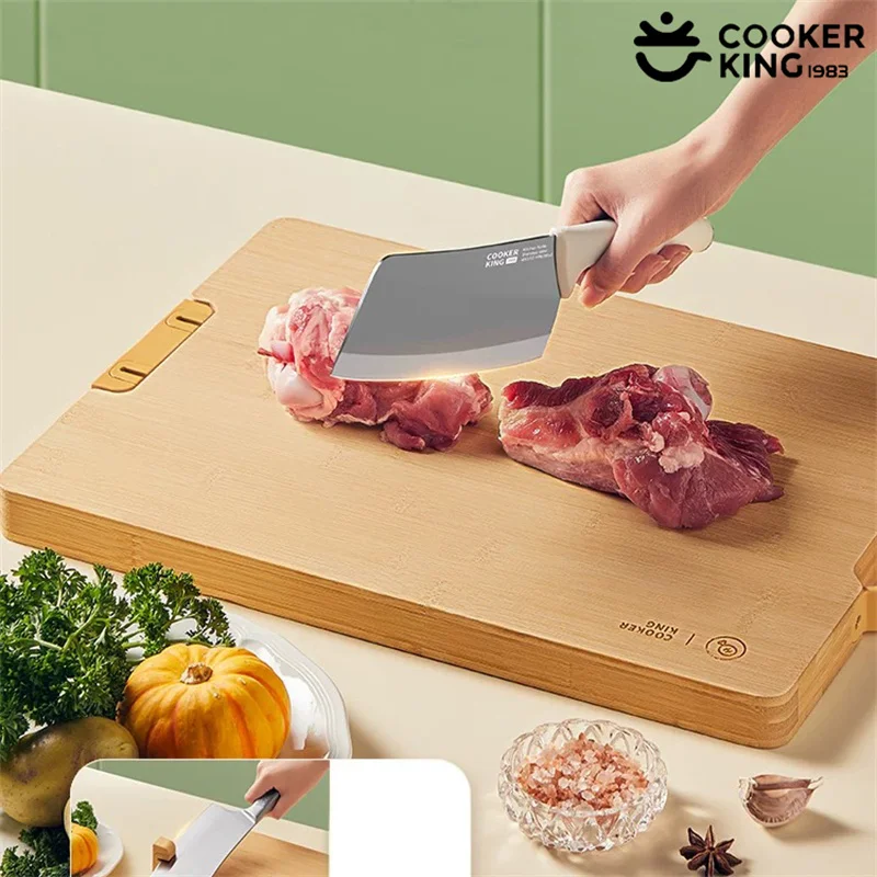 

Двусторонняя бамбуковая разделочная доска COOKER KING, устойчивая к плесени разделочная доска для фруктов, овощей, мяса, утолщенная разделочная панель