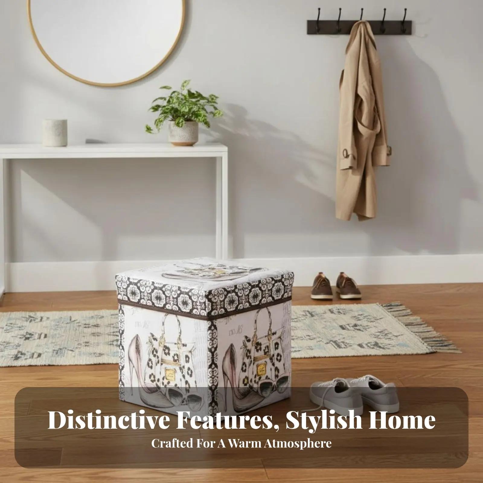 

Складной пуфик для хранения вещей, складная конструкция, складной мягкий табурет, экономия места, подходит для детей, семей, небольших помещений