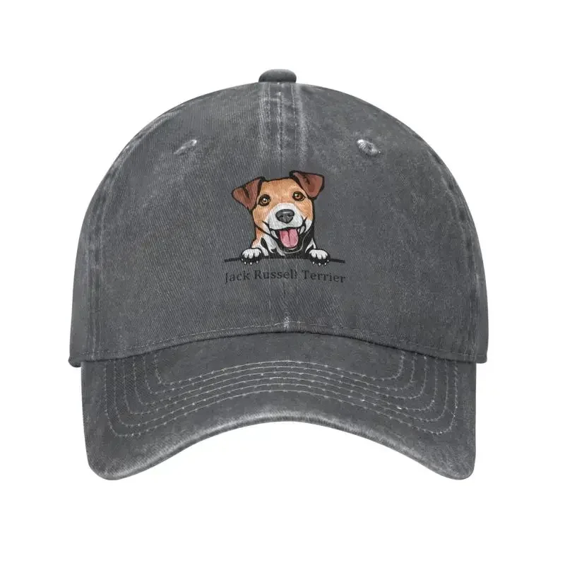 Classic Unisex Cotton Peeking Dog Jack Russell Terrier Baseball Cap Adult Pet Animal Adjustable Dad Hat for Men Women Hip Hop