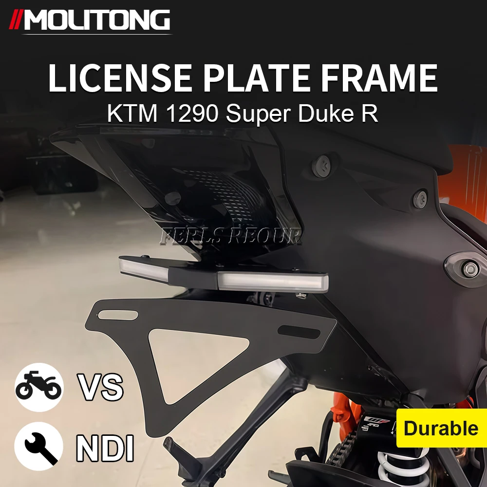

Motorcycle Accessories For 1290 Super Duke R Folding License Plate Holder 2020-2025 Fender Eliminator Tail Frame LED Plate Light