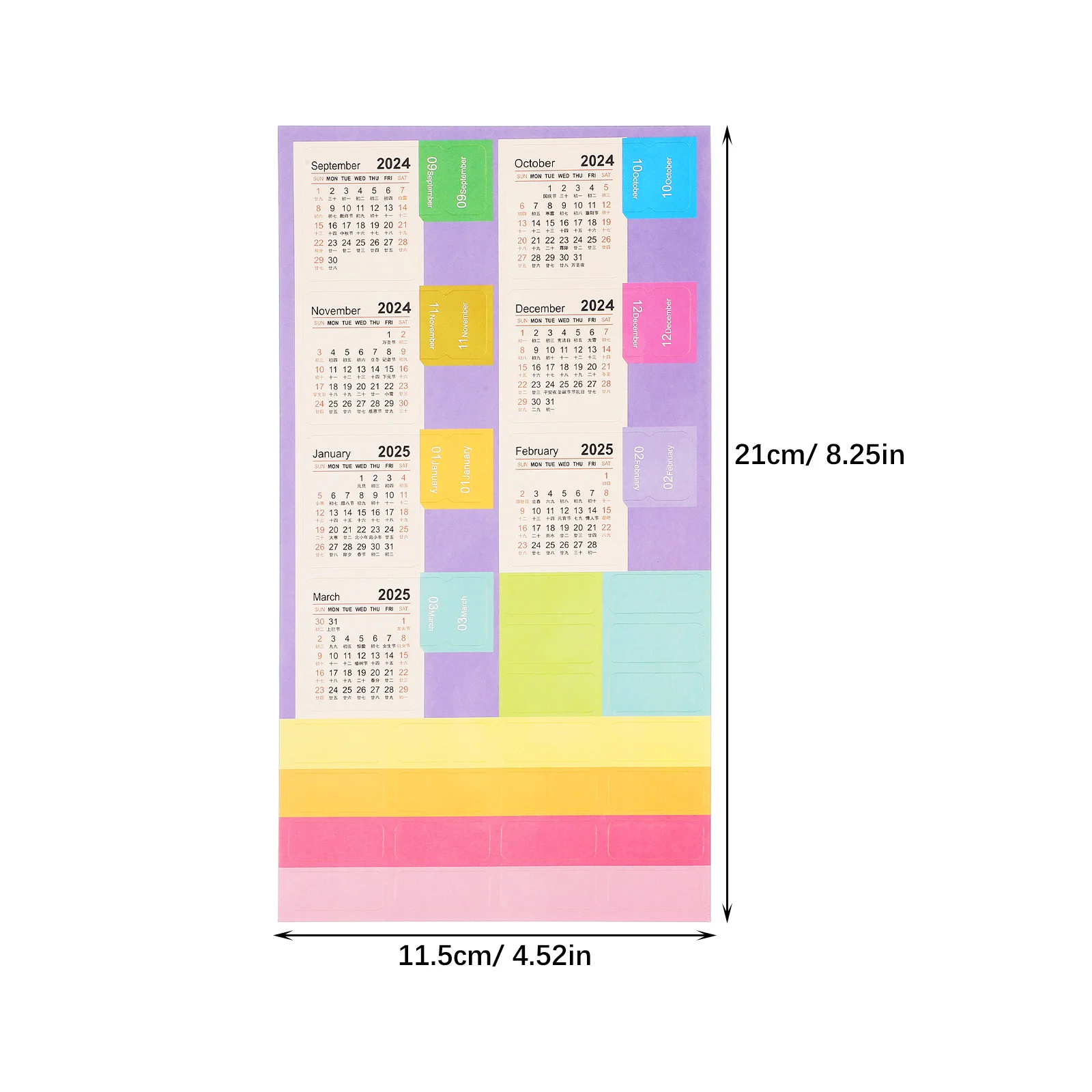 15Sets Calendar Stickers Planner Accessories Stylish Design Easy to Use Multi-Functional Organize Schedules Events