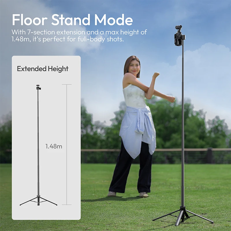 ​ Ulanzi TT24 Cka Szybkozłączny Statyw Selfie Stick Automatyczny Statyw Rozkładany do Smartfonów, Aparatów Bezlusterkowych/Akcji do Vlogów i Transmisji na Żywo — zdjęcie produktu 5