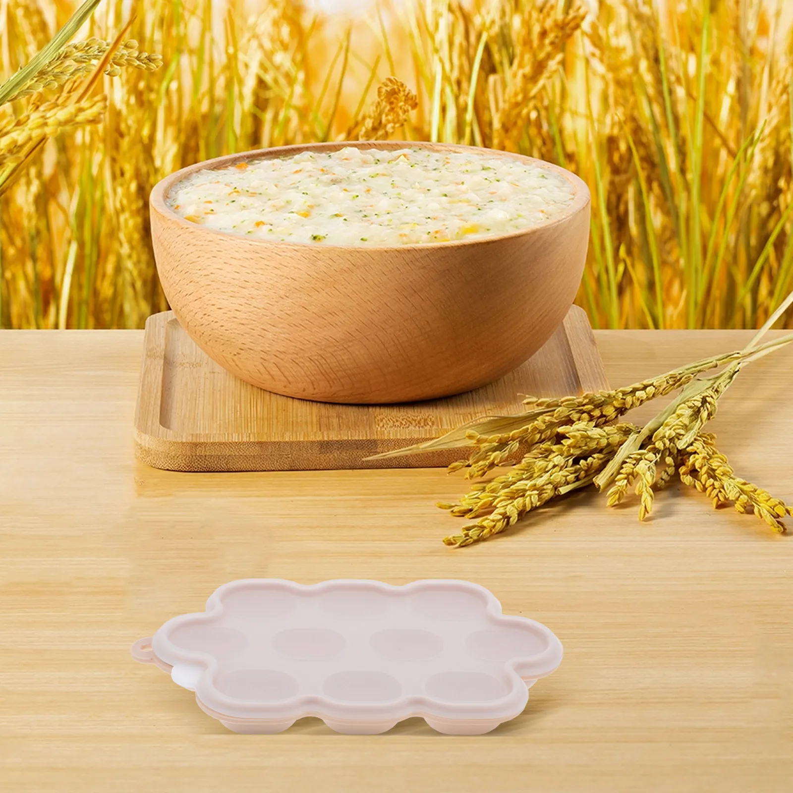 

Силиконовая форма для льда с крышкой для хранения детского питания в морозильной камере, многоразовый антипригарный лоток для домашнего пюре, фруктового льда, охлажденных блюд