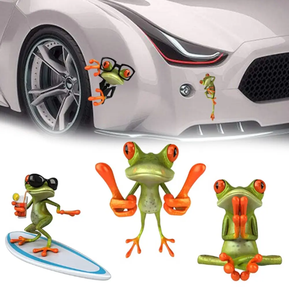 3D Cute Peep Frog Funny Car Stickers Truck Window Vinyl Decal Graphics Sticker