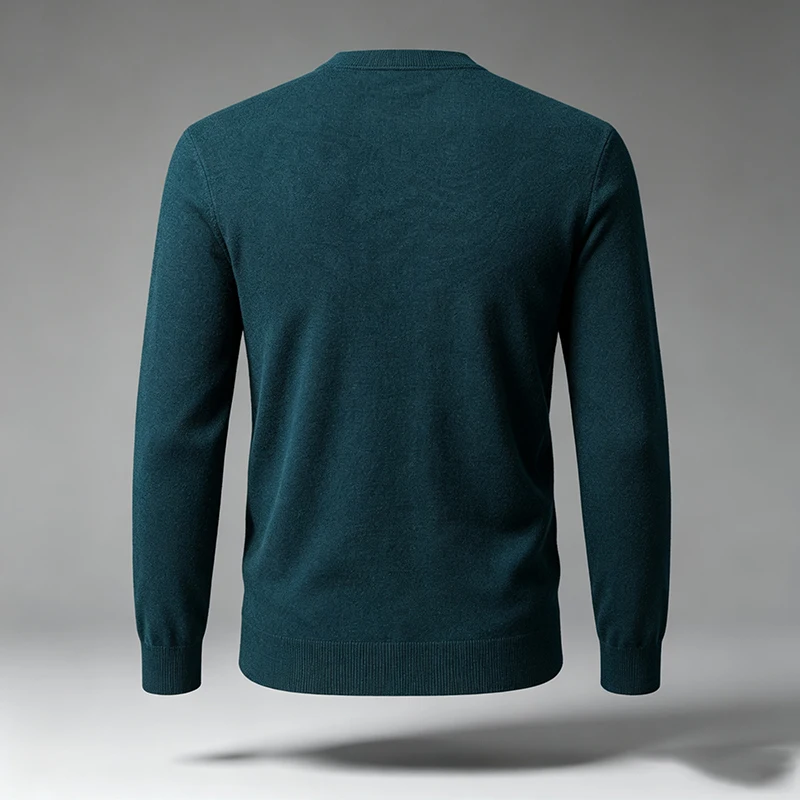 Herren V-Ausschnitt Strickpullover, einfarbig, langärmelig, Slim Fit, weich, warm, Strickoberteil, Basic, lässig, für den Alltag, Büro, Herrenpullover – Detail 4