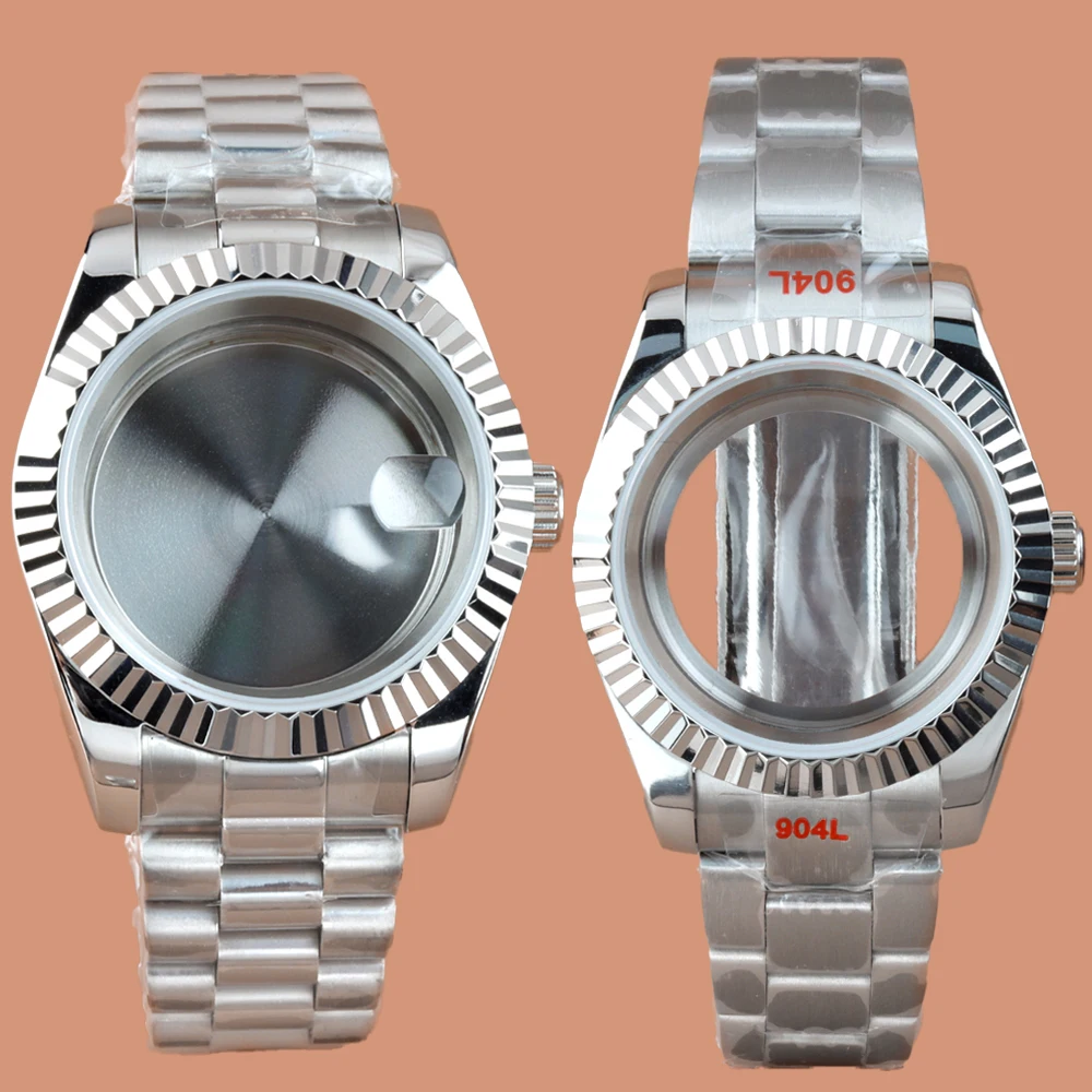 

36mm 39mm Nh35 Case Stainless Steel Gear Edge Watch Case For DATEJUST NH35 NH36 Movement Presidential/Jubilee/Oyster Watchband