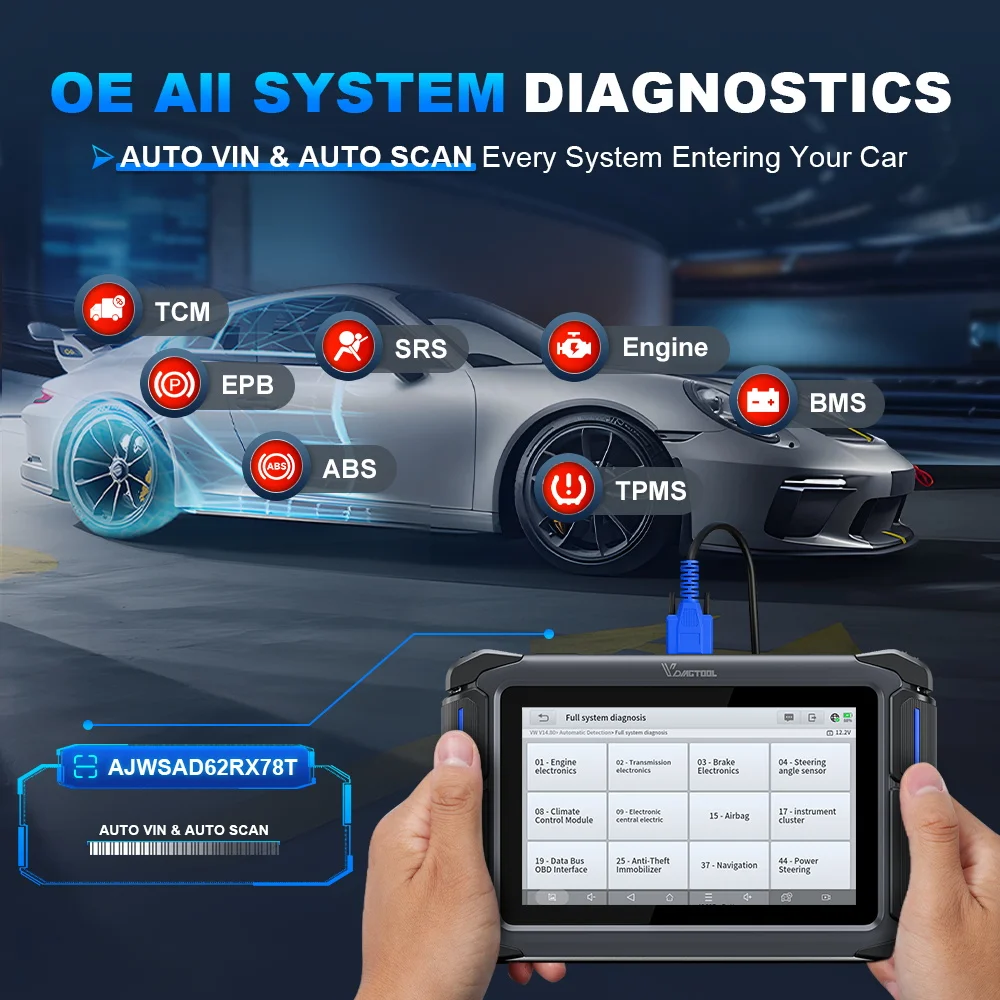 VDIAGTOOL VD70lite VD70 Tutti i strumenti diagnostici per auto del sistema Scanner bidirezionale automobilistico Programmatore chiave di aggiornamento gratuito a vita