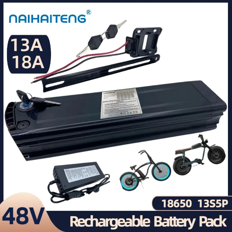 48V 13A 18A 13S5P 18650 Li-ion Rechargeable Lithium Battery pack For Silver Fish Shell Universal Folding Ebikes Vehicles