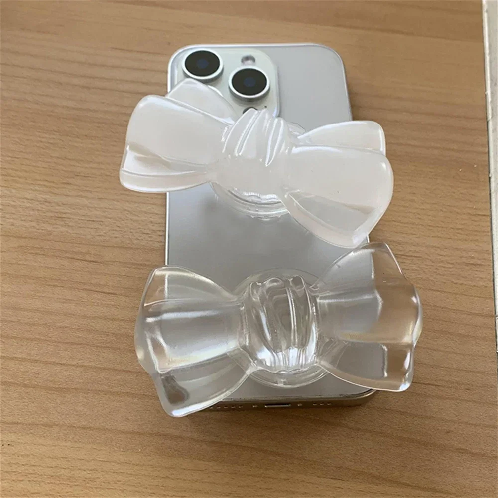 

INS стиль 3D ручка с бантом Tok прозрачный держатель для пальцев с бантом однотонная подставка для мобильного телефона поддержка кронштейна для смартфона аксессуары