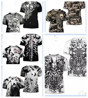 Victoria's Secret Realm - Free Men's 3D Printed T-Shirt Clothing Skull 100% Polyester Crew Neck Breathable Quick Dry T-Shirt