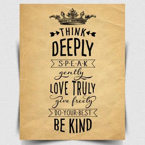 KEEP CALM THINK DEEPLY BE KIND wise inspiration words quote METAL SIGN PLAQUE-Aluminum