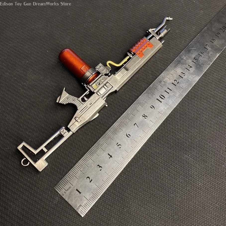 2024 nuovo modello di pistola giocattolo scala lanciafiamme in metallo in miniatura piccola Replica collezione di giochi fixfigura arma per Display