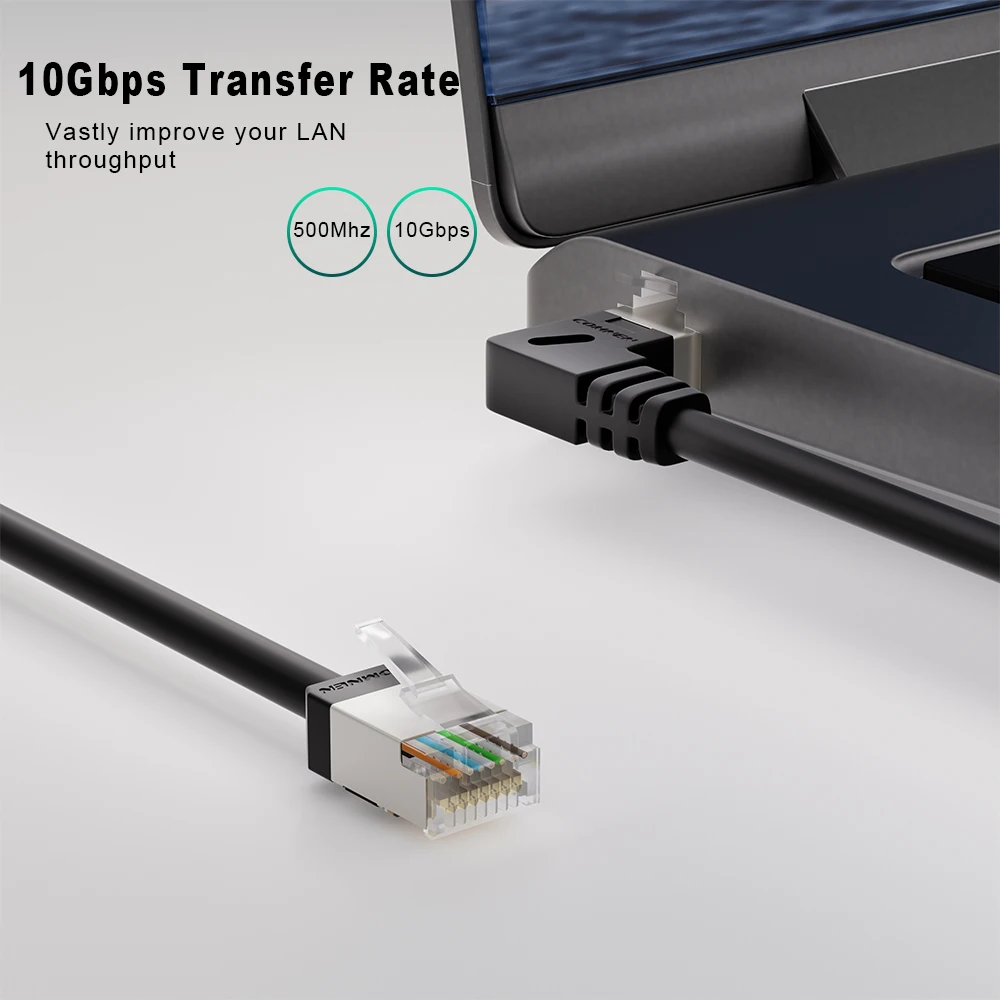 COMNEN Cat6a RJ45 90-stopniowy kabel Ethernet Slim Patch Cord Lan Cable UTP RJ 45 do panelu krosowego do przełącznika Elastyczny