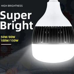 Led High Power Bulb E27 Light Bulb 50W 80W 100W 150W Led Lamp Indoor Living Room Garage Warehouse Super Bright Lighting Lamp