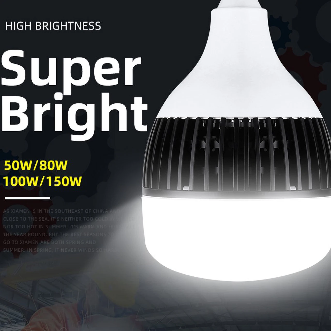 Led High Power Bulb E27 Light Bulb 50W 80W 100W 150W  Led Lamp Indoor Living Room Garage Warehouse Super Bright Lighting Lamp