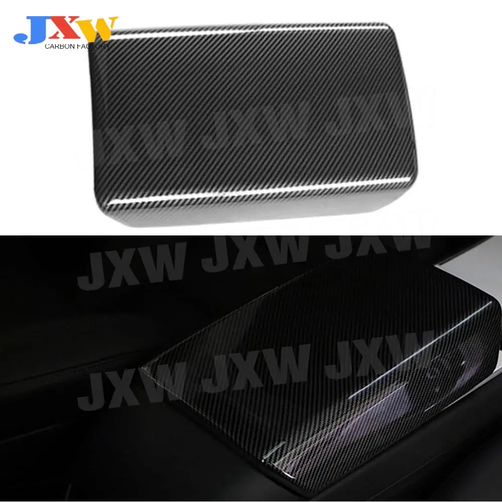 

Carbon Fiber Interior Trim Console Armrest Box Moulding Cover for Tesla model 3 Y 2018-2022 ABS Car Styling