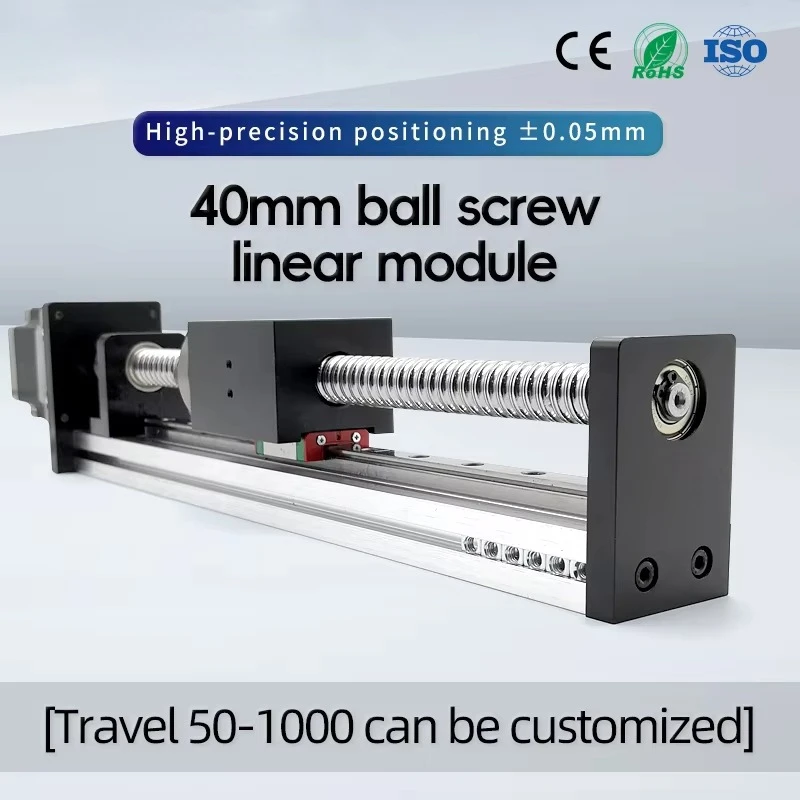 Precio barato, tornillos de bolas de carrera efectiva de 50-1000mm, carril guía de tornillo de etapa lineal de 40mm de ancho, Robots de un solo eje para Cnc